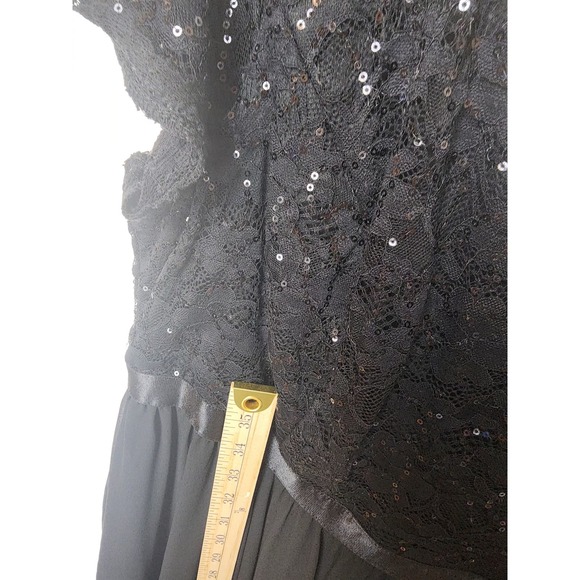 TORRID Black romantic Sequin & Lace Chiffon Midi Dress Goth - Picture 8 of 9